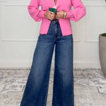 High-waisted wide-leg jeans