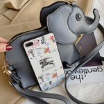 PU Elephant Shape Shoulder Bag Handbag