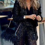 Stylish sequined long-sleeved elegant blazer