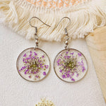 Forget Me Not Queen AnneLace Resin Pressed Flower Earrings