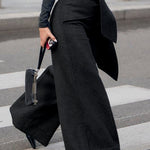 High Waisted Loose Asymmetric Solid Color Split-Joint Pants Trousers