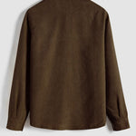 Men's Textured Half Button Corduroy Long Sleeve Shirt and Casual Pants Set