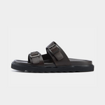 DOUBLE BUCKLE RESORT SANDAL - Dark Brown