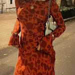 Margovil Bell Long Sleeves Floral Print Maxi Dress