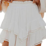 Margovil Elastic Waist Ruffle Layered Mini Skirt