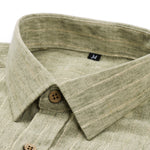 Long Sleeve Stripe Linen Look Button Up Shirt