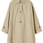 Margovil Lapel Single Breasted Pocketed Oversized Coat