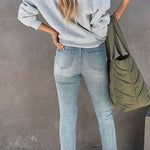 Margovil Crewneck Puff Sleeves Comfy Sweatshirt