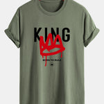 Regular Fit Crown King Print Cotton T-Shirt