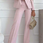 High Waist Straight Leg Suit Pants