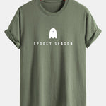 Regular Fit Spooky Season Ghost Print Cotton T-Shirt