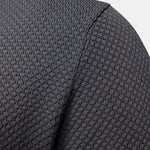 Pineapple Texture Knit V Neck Polo