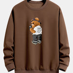 Selfie Bear Print Relax Fit Sweatshirt