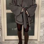 Margovil Open Front Pocketed Splice Coat with Belt