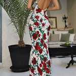 Margovil Spaghetti Strap Open Back Floral Print Maxi Dress