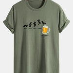 Regular Fit Beer Weekly Evolution Print Cotton T-Shirt
