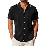 Men's Knitted Single-Breasted Short-Sleeved Polo Shirt