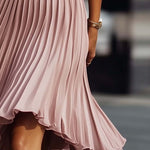 Pleated Texture Sleeveless Midi Dress