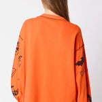 Halloween Graffiti Sequined Loose Casual Sweatshirt