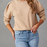 Margovil Crewneck Puff Sleeves Comfy Sweatshirt