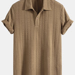 Knitted Geometric Jacquard Polo