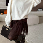 Asymmetrical One Shoulder Long Sleeves Casual Sweater