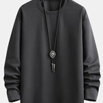 Long Sleeve Textured Arc Hem T-Shirt
