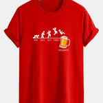 Regular Fit Beer Weekly Evolution Print Cotton T-Shirt