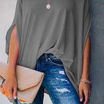 Margovil V Neck Batwing Short Sleeve Oversized T Shirt