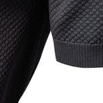 Pineapple Texture Knit V Neck Polo & Slim Fit Tapered Trousers