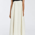 Margovil Backless Color Block Splice Swing Maxi Cami Dress