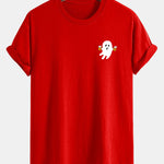 Regular Fit Beer Ghost Print Cotton T-Shirt