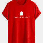 Regular Fit Spooky Season Ghost Print Cotton T-Shirt