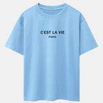 Paris Letter Print Dropped Shoulders Oversize T-Shirt
