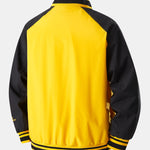 Relax Fit Contrast Embroidery Baseball Jacket
