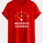 Regular Fit I Need Beer Print Cotton T-Shirt