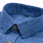 Long Sleeve Stripe Linen Look Button Up Shirt