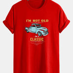 Regular Fit Classic Car Print Cotton T-Shirt