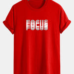 Regular Fit Focus Slogan Print Cotton T-Shirt
