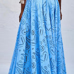 Paris Dreaming Embroidered Lace High Rise Elastic Waist Pocketed Maxi Skirt