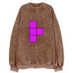 Retro 80s Tetris Blocks Purple Vintage Sweatshirt