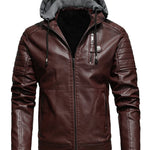 DANIEL | Hooded Jacket with Leather Finish and Zipper