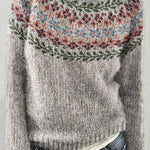 Margovil Crewneck Color Block Pattern Pullover Sweater(in 4 Patterns)
