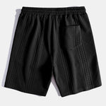 Short Sleeve Geometric Jacquard Arc Hem T-Shirt & Shorts