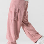 Relaxed Fit Drawcord Hem Corduroy Cargo Pants