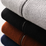 PURE EXTRA-FINE MERINO WOOL RIBBED CARDIGAN