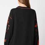 Halloween Graffiti Sequined Loose Casual Sweatshirt