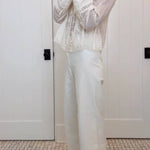 Romantic Lace Tie Sheer Chiffon Top