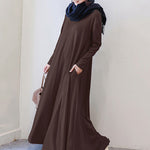 Simple 6 Colors Plus Size Loose Long Sleeve Casual Dress