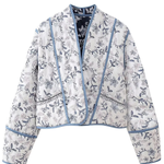 Stand Collar Reversible Quilted Cropped Jacket